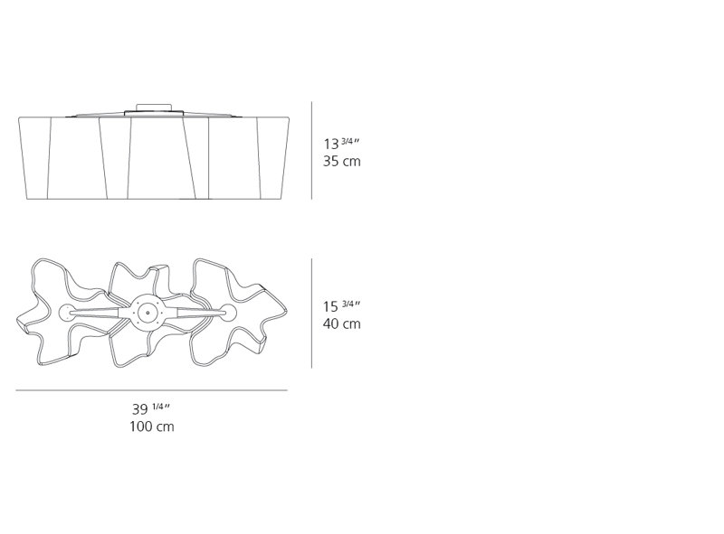 Logico Triple Linear Semi Flush Mount, Standard, Milky White