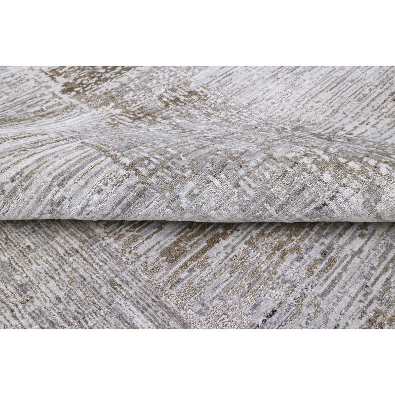 Abstract Area Rug in Gray, Rectangle 9' x 12'
