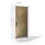 Porte d'entrée avant en fibre de verre 36 po x 80 po, panneau rainuré en V, accents de finition laiton antique, cadre en vinyle - style contemporain-115290423-115290425