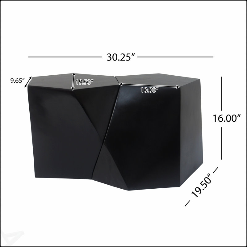 ENSEMBLE DE TABLE À CAFÉ MODERNE MGO avec plateaux Pentagon et Hexagon uniques, finition noire audacieuse et conception stable