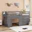 Lit mezzanine moderne en bois massif compact avec rangement