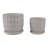 Stoneware And Ceramic Saucer Planters With Embossed Geometric Texture, Modern Decorative Design, Stylish Round Form, Versatile Display Accent, Set Of 2-1305415953