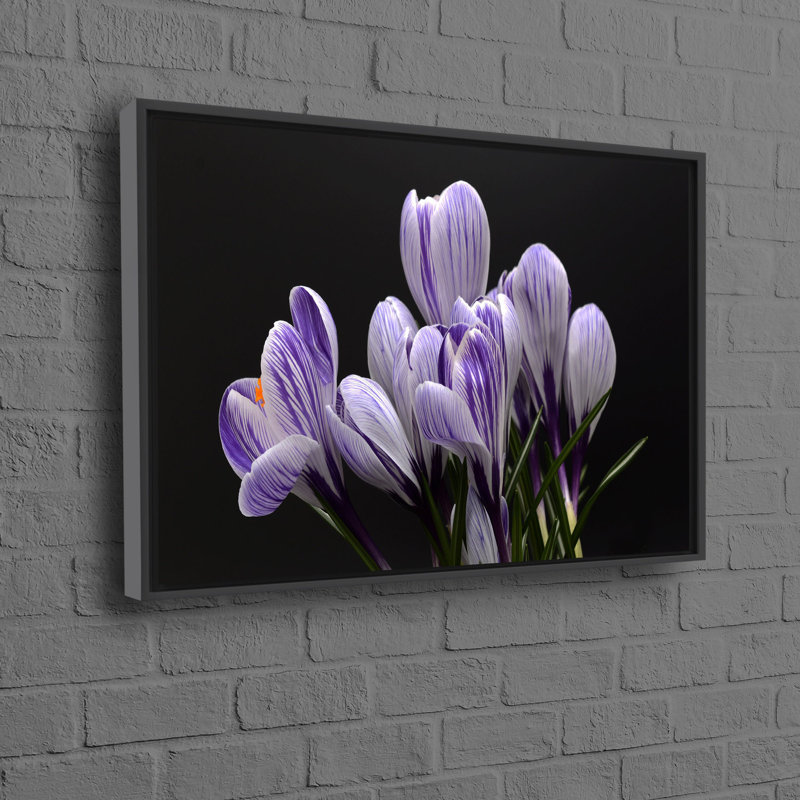 Stunning Purple Crocus Printed Office Wall Art Ideal for a Personalized Gift with Modern Artwork Aesthetic on Framed Canvas