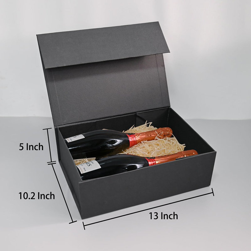 Grande boîte-cadeau noire 13 po x 10 po x 5 po