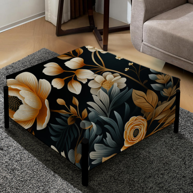 Timeless Floral Symphony Bouquet - Grand repose-pieds carré floral