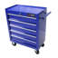 Coffre à outils à 5 tiroirs avec serrure et 4 roulettes pivotantes, supports à roulettes bleues, pour le rangement-2109858913
