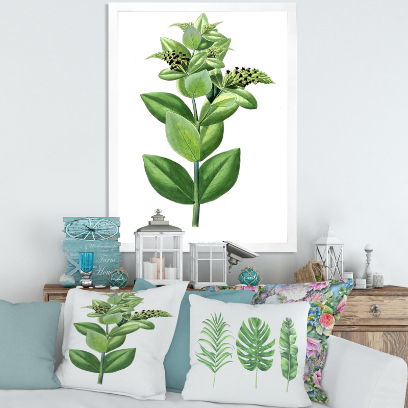 «Leaves Plants VI», reproduction sur toile encadrée, H 32 po x l 24 po x P 1 po, Blanc
