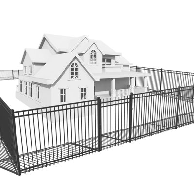 Heavy Duty 76FT Flat Top Fence Barrier Kit with 4FT H X 6FT W Panels, Pinnacle Fence Gate, Posts, Connectors, Outdoor Fencing for Yard