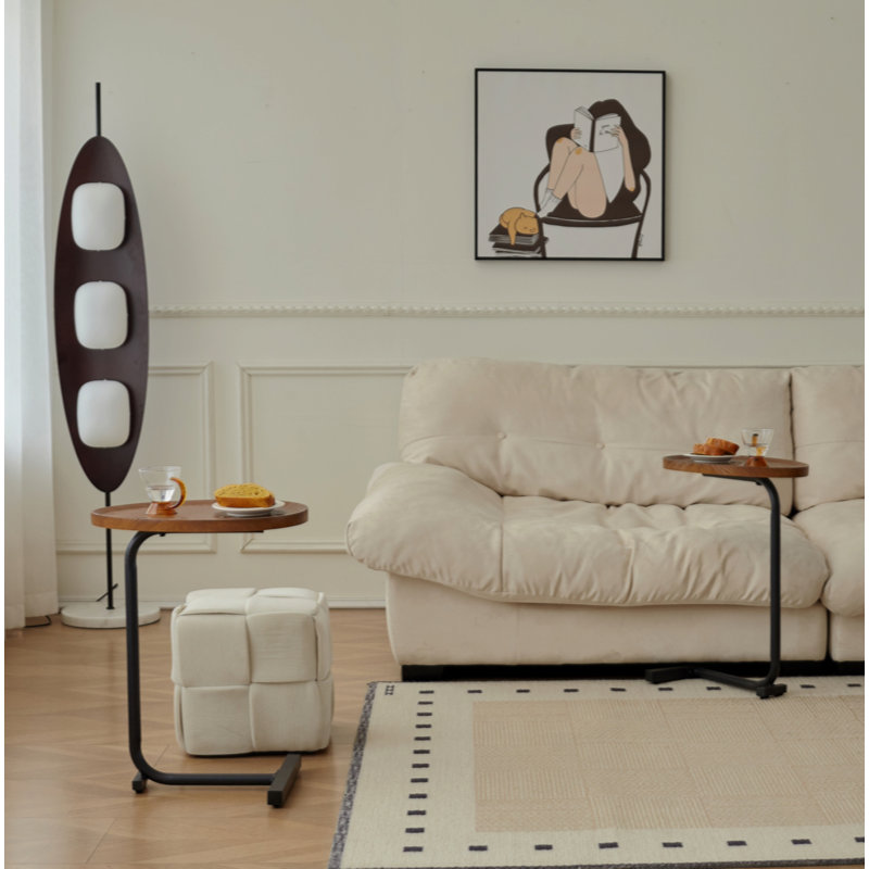 C-Shaped Side Table, Small Sofa Table For Living Room