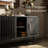 Mid-Century Modern Tambour Door TV Stand With LED Lights, Fully Assembled-1335907607-1333600009