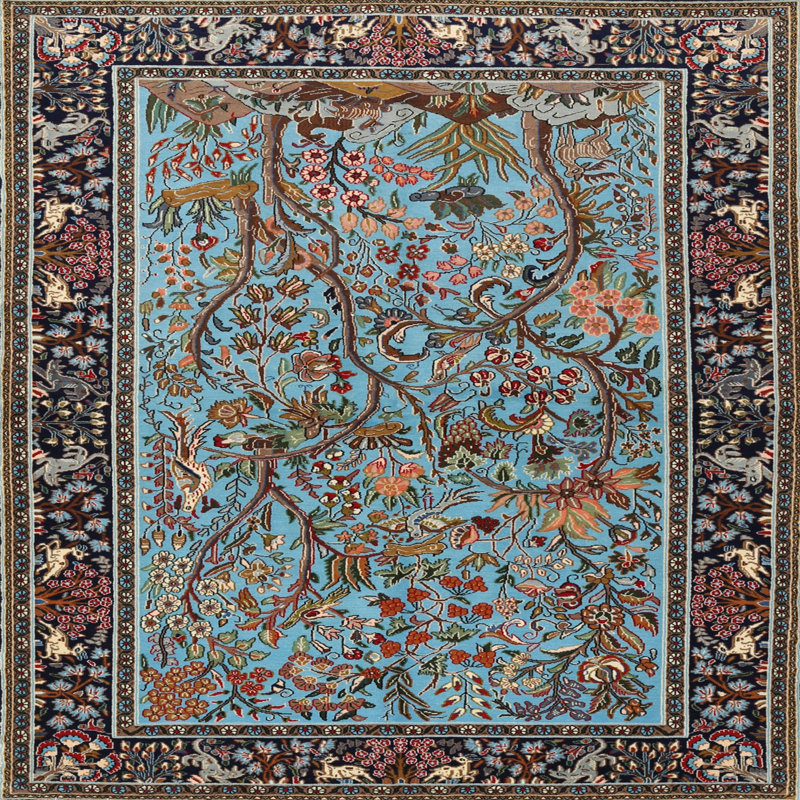 Cevilla Floral Indoor Rug, Square 3'