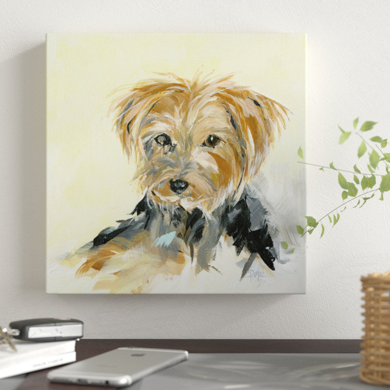 «Sweet Pups - Yorkie», reproduction de peinture acrylique, H 12 po x l 12 po, Canevas
