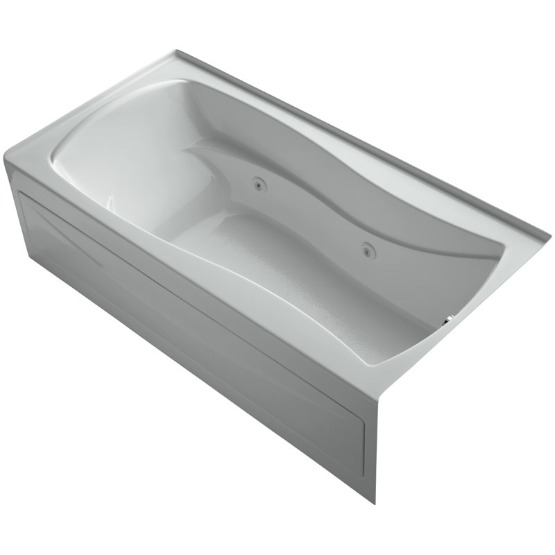 Mariposa® 72" x 36" Whirpool Bathtub, Ice Gray, Right