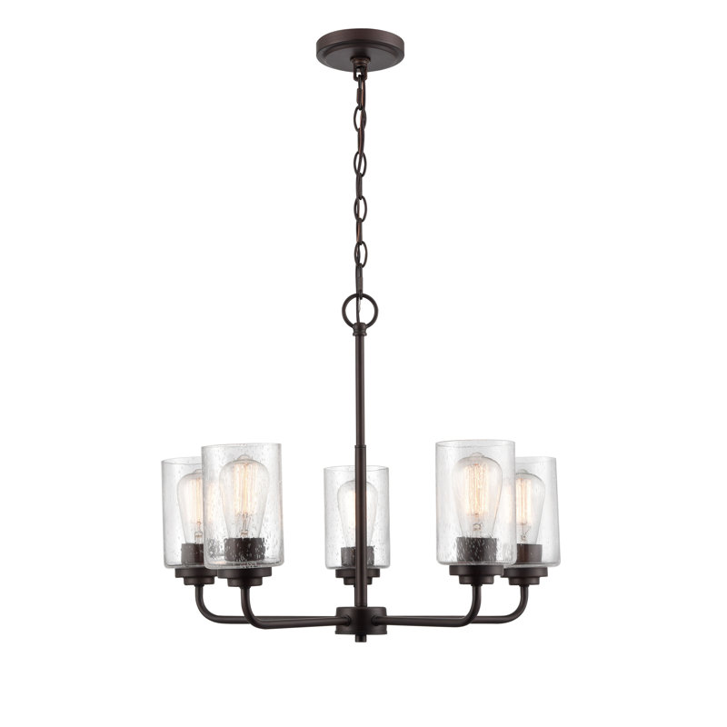 5 lumières 23 po Lustre en bronze huilé