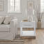 Table de bout Nora 22 po, aucun assemblage requis, finition blanc jasmin et bois de grange-1893715799