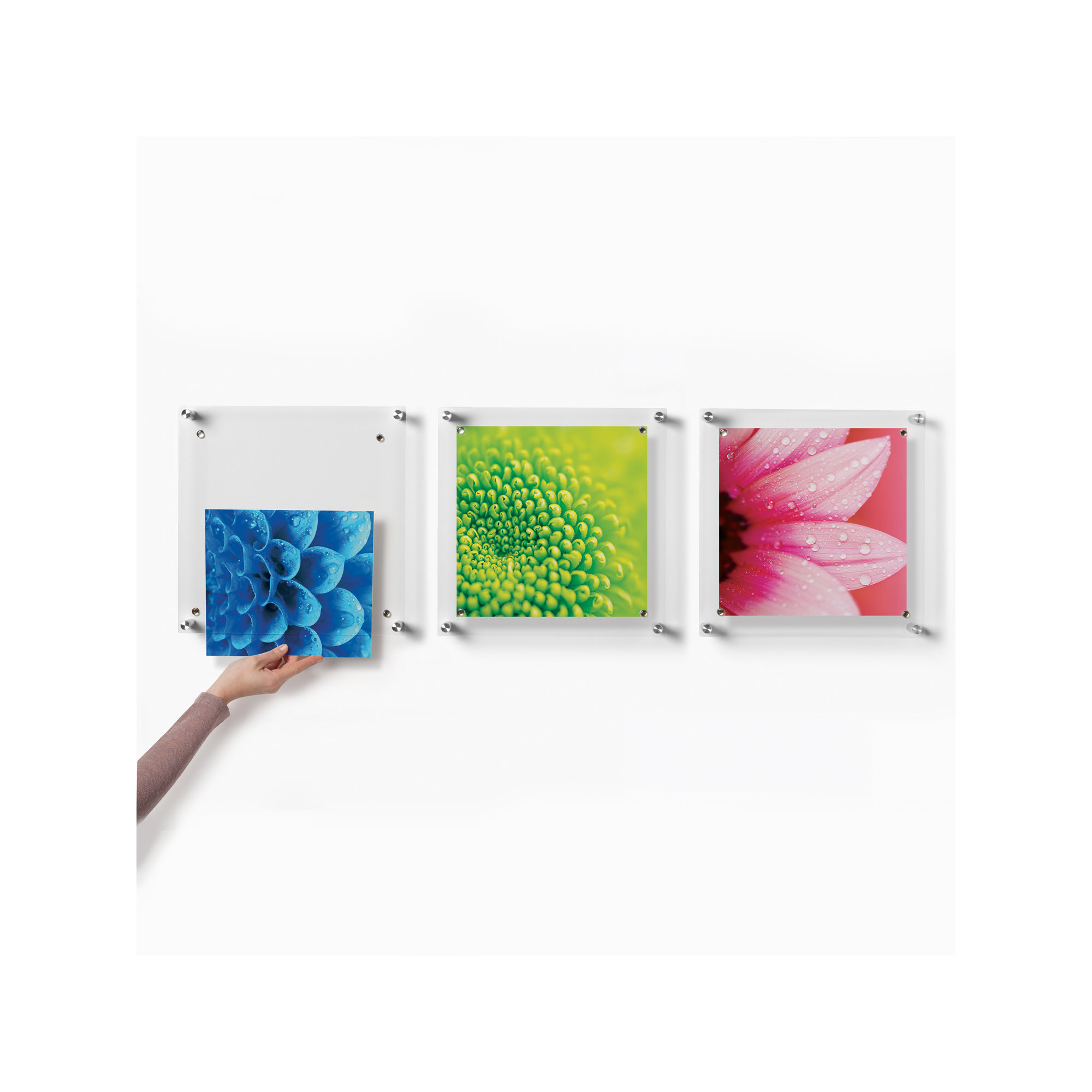 14" x 14" Trio Picture Frame, Clear