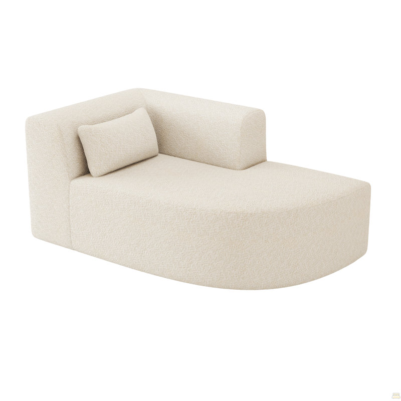 Canapé rembourré avec coussin de dossier, Beige