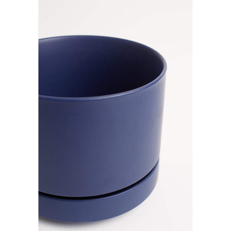 Pot à fleurs en céramique Byer, H 9,25 po x l 10,25 po x P 10,25 po, Bleu