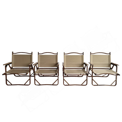 Ensemble de 4 chaises pliantes et portatives confortables avec cadre en aluminium, fauteuil de voyage Kermit facile à plier et à transporter