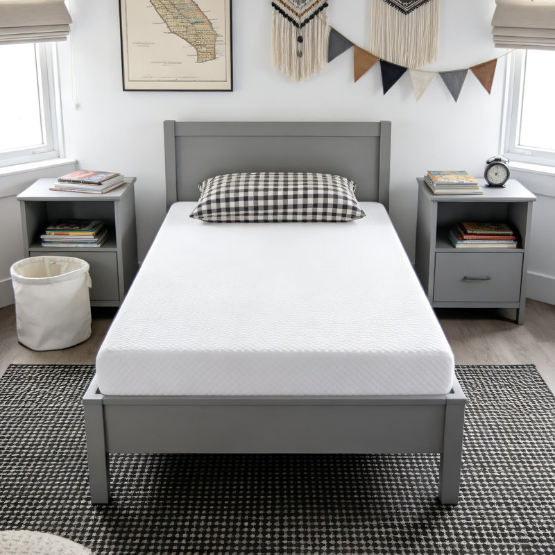 Matelas simple dans une boîte 6 po Mousse à mémoire de forme confort moyen pour lit superposé, chambre à coucher et chambre d'amis