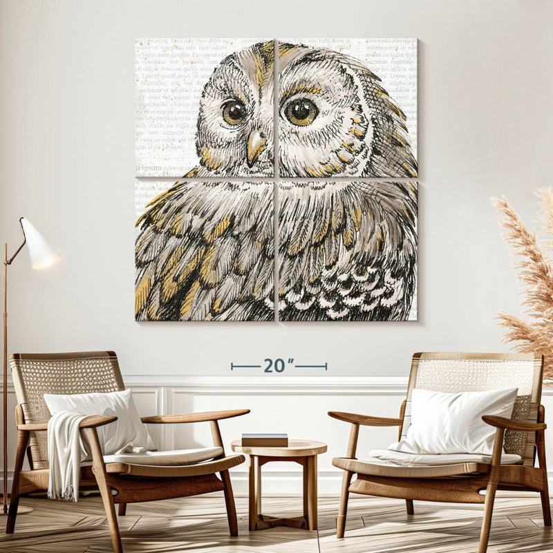 Brampt Beautiful Owls I, 57" H x 57" W