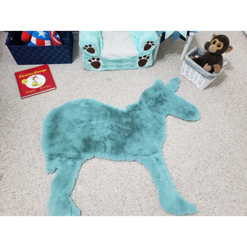 Tapis de la zone bleu licorne Western