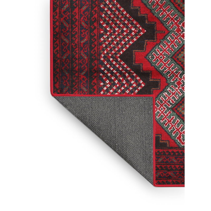 Tapis traditionnel rouge / marron, Rectangle 6 pi x 9 pi