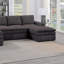 Chaise modulaire de style contemporain avec canapé modulaire et canapé modulaire en tissu Mink Morgan - Suède