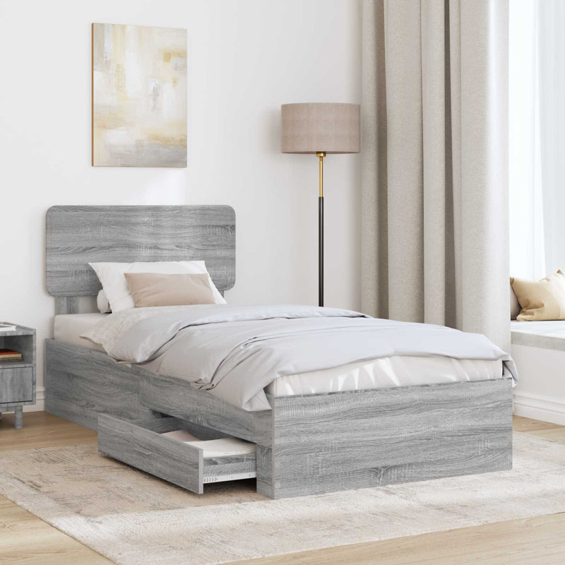 Bed, Small Single (2'6), Grey Sonoma