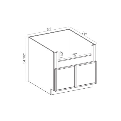 CASAINC Ready-to-Assemble W36"x H34.5"x D24" Farmhouse Kitchen Sink Base Cabinet