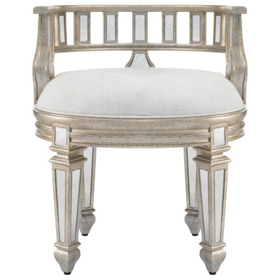 Rebecca Mirrored 21"W Vanity Stool