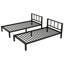 Lit superposé triple robuste pour 3 personnes, simple au-dessus de simple sur simple avec garde-corps et échelle, lit superposé en métal, 3 adolescents et adultes, aucun sommier nécessaire, noir
