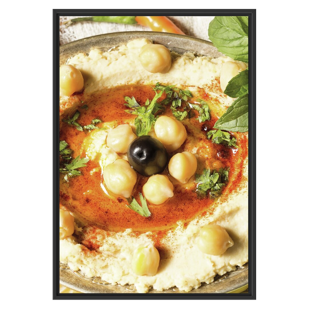 Gerahmtes Wandbild Leckerer Hummus