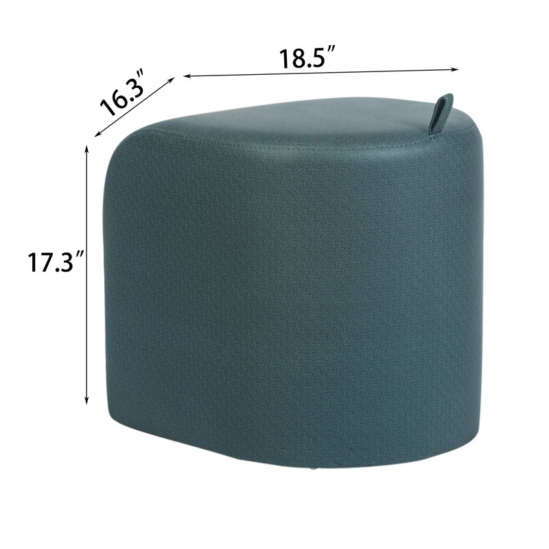Dirrick Upholstered Ottoman, Teal
