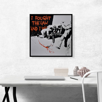 " I Fought The Law And I Won " by Banksy Painting Print