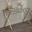 Hematite Glass Top Metal Base Writing Desk-204357585-204357614
