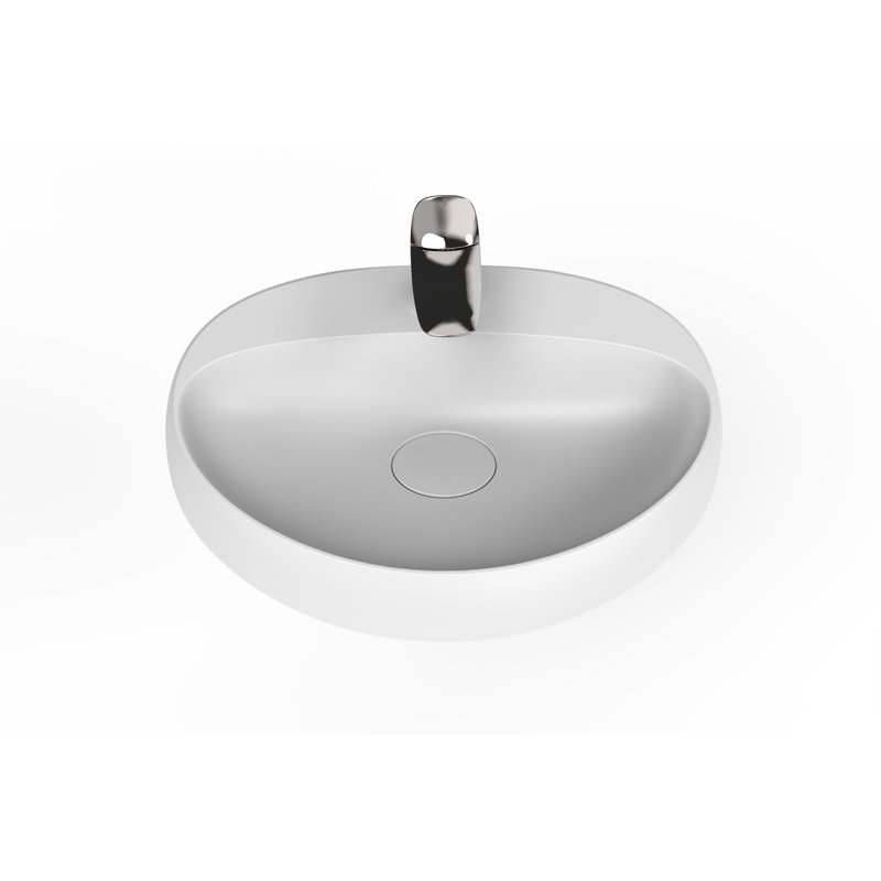Rosaria Matte White Oval Ceramic Wall Mount Bathroom Sink