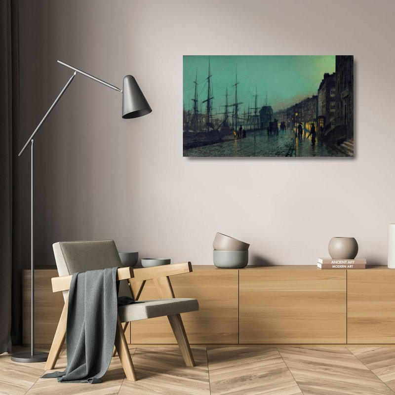 "Envoi sur le Clyde" par John Atkinson Grimshaw - Art sur toile tendue avec châssis, H 24 po x l 17 po