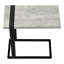 Table d'appoint en forme de C avec plateau en stratifié gris et structure en métal, parfaite pour le salon et la chambre à coucher-295508845