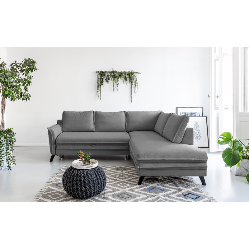 Charming Charlie Corner Sofa, Right Hand Facing, Grey