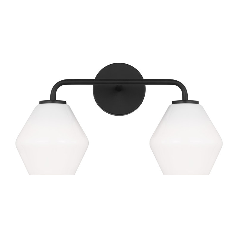 Éclairage de salle de bain à intensité variable à 2 lumières Rooks, Nuit noire, blanc
