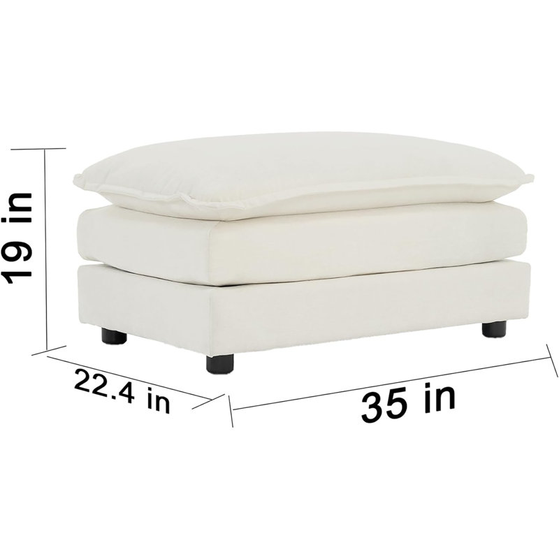 Repose-pieds 35 po, Beige