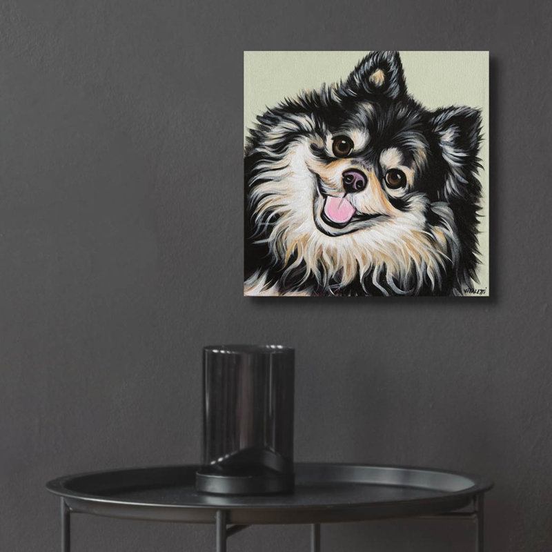 «Black and Tan Pomeranian» par Carolee Vitaletti, art mural en verre acrylique, H 12 po x l 12 po x P 0,13 po