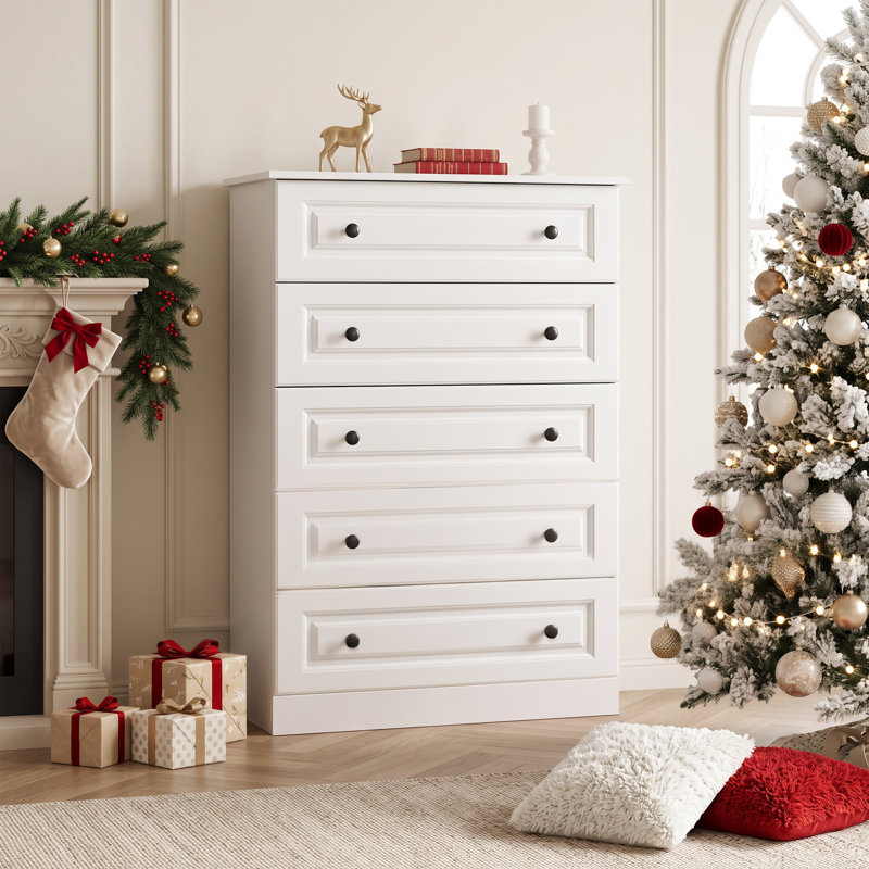 5-Drawer Dresser with Black Handles