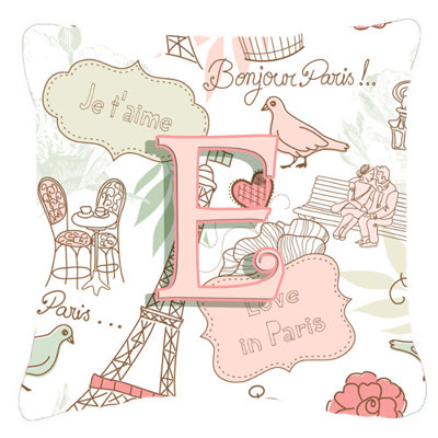 Letter Love in Paris Indoor/Outdoor Throw Pillow