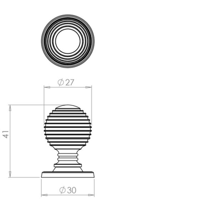 28mm Diameter Round Knob, Polished Chrome