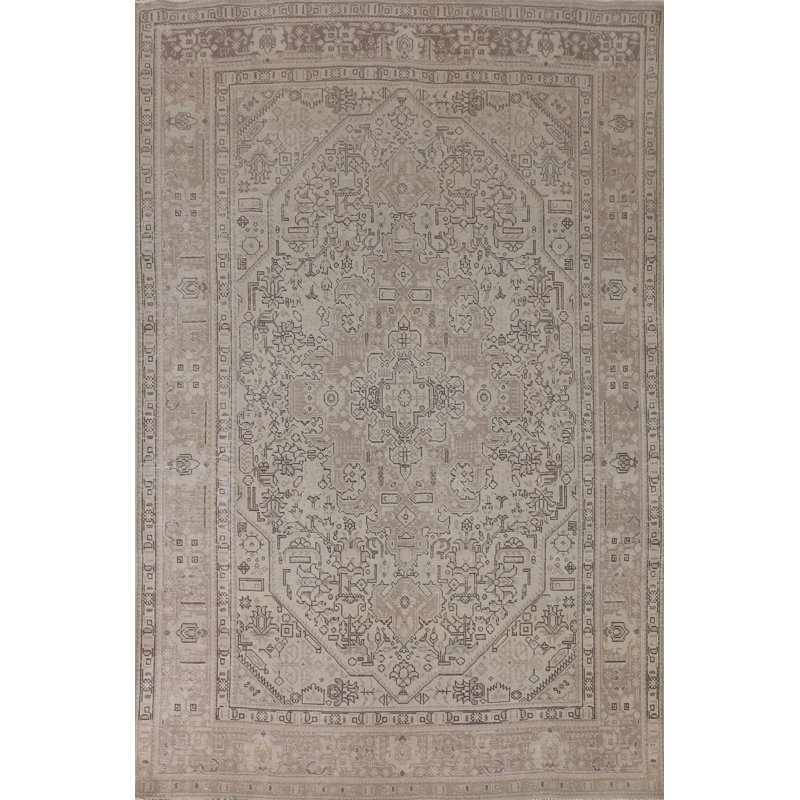 Geometric Distressed Traditional Area Rug 7x10