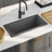 vidaXL Kitchen Sink with Strainer, Stainless Steel Top-Mount Sink, Fast Drainage, Anti-Corrosion-85501554-85501555
