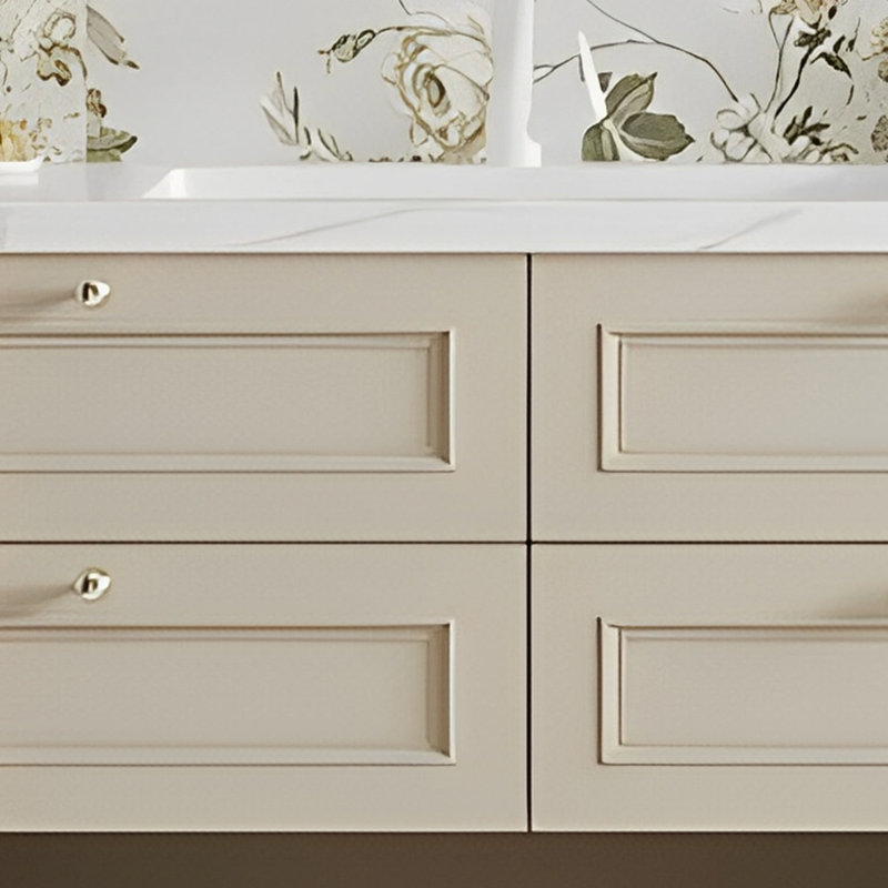 Armoire de salle de bain crème, 67", Beige
