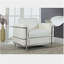 Fauteuil de direction en similicuir Executive, fauteuil de salon rembourré en métal chromé, blanc-1549683871